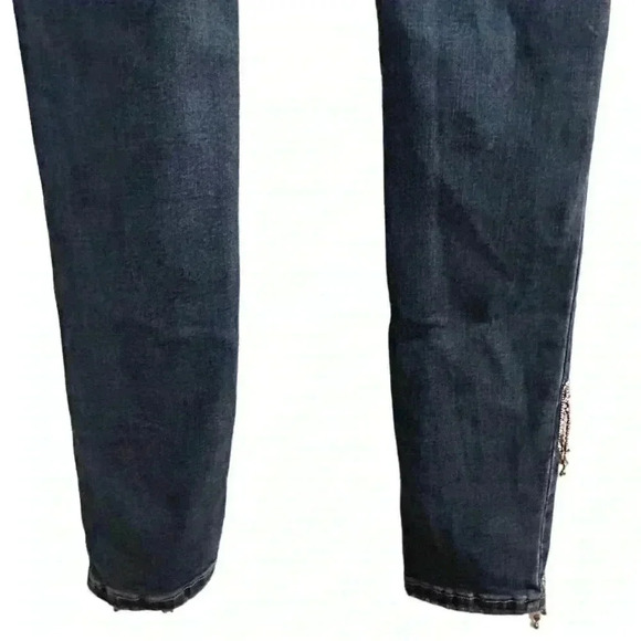 Akira Women's High Rise Skinny Jeans Sparkle Rhinestone Blue Size 9 - Picture 10 of 13